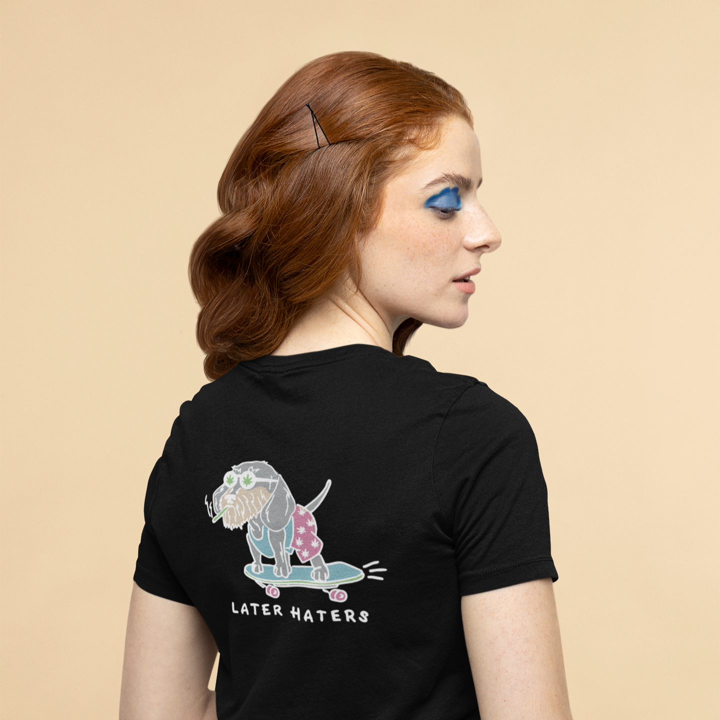 Later Haters Dog T-Shirt – Cool Senior Skateboarding Pup