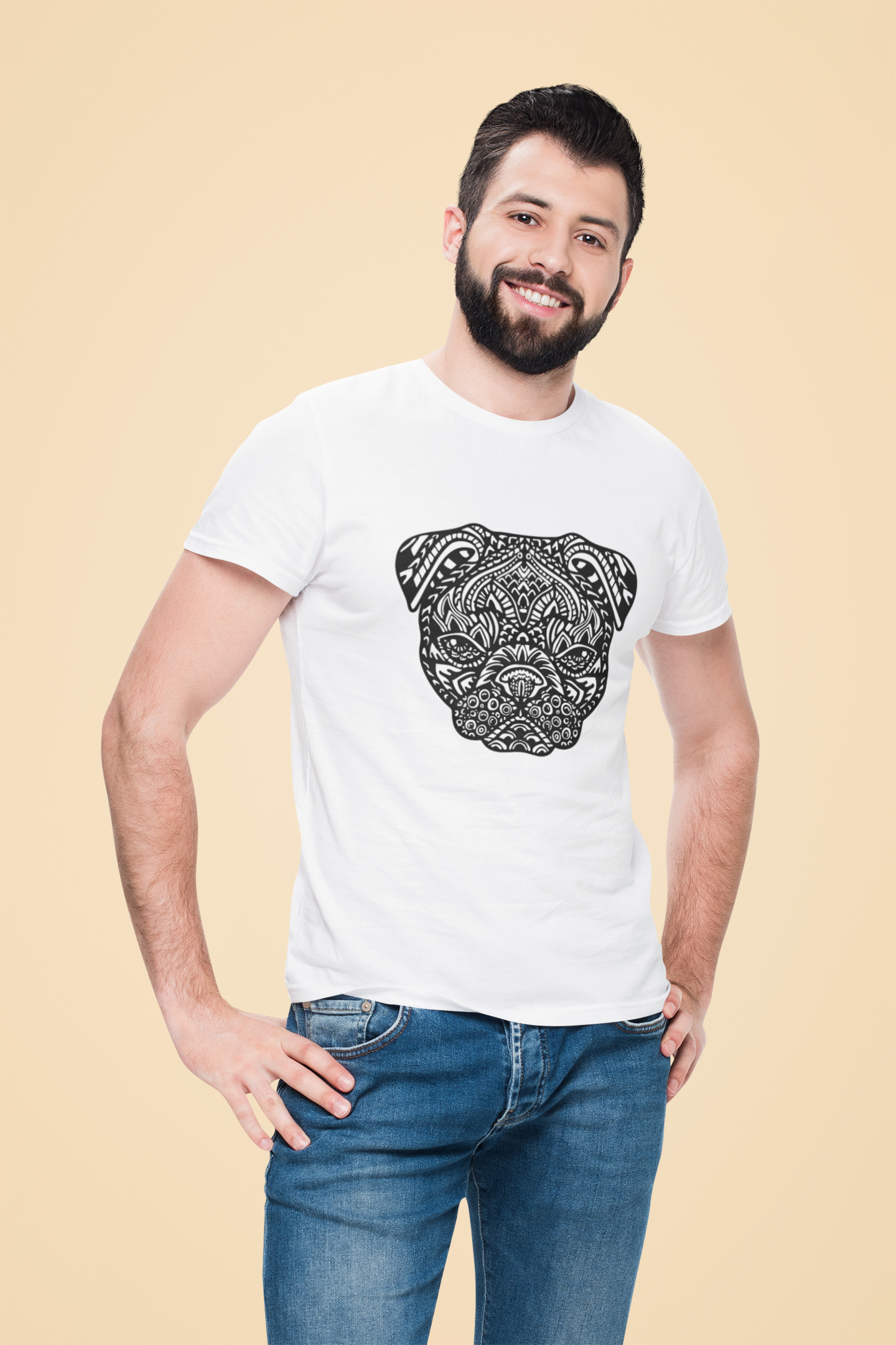 Artistic Abstract Dog Face T-Shirt – Intricate Minimal