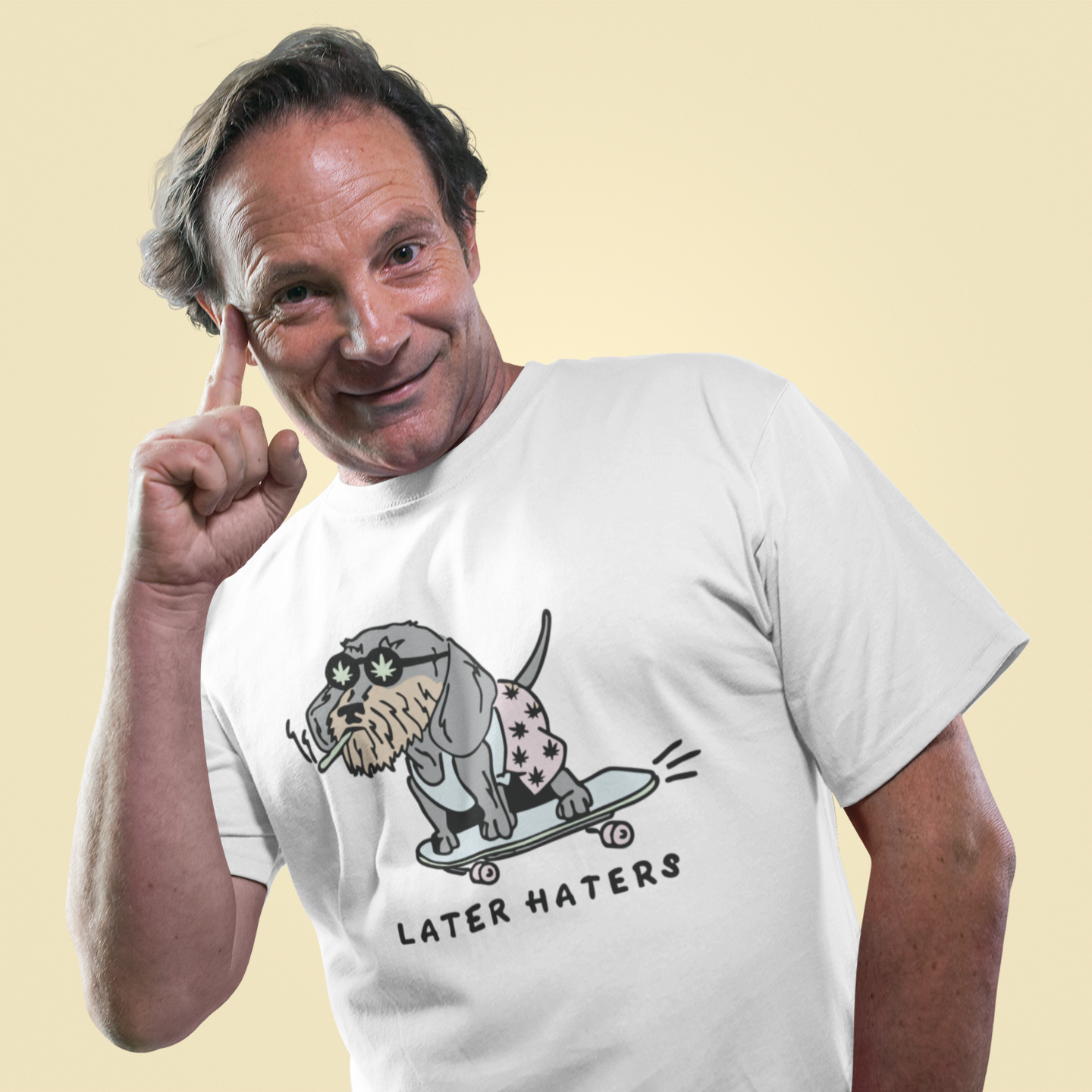 Later Haters Dog T-Shirt – Cool Senior Skateboarding Pup