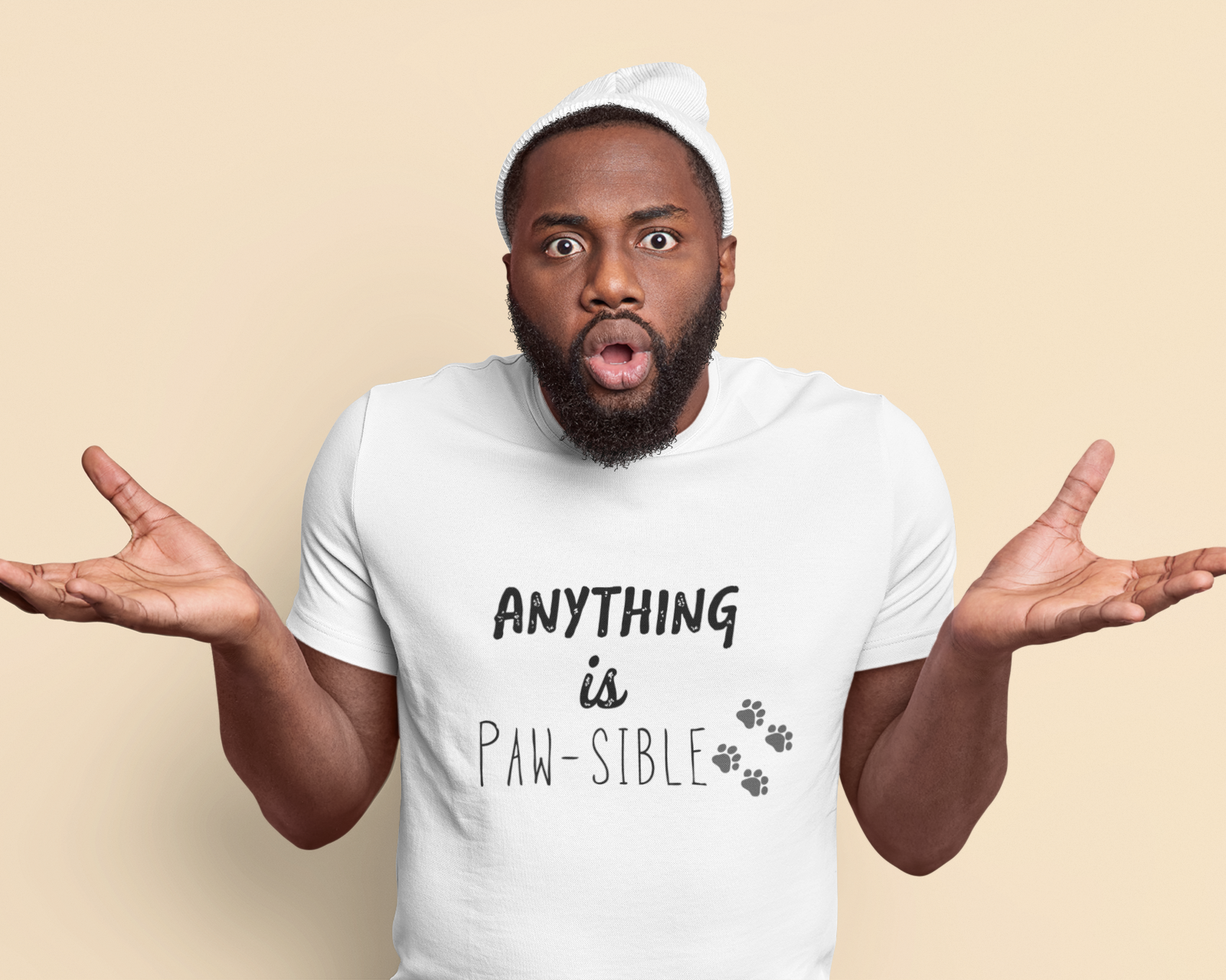 Anything Is Paw‑sible Dog T-Shirt – Positive Quote