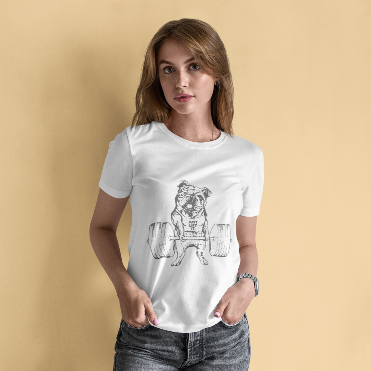 Just Lift It Bulldog Gym T-Shirt – Weightlifting Dog