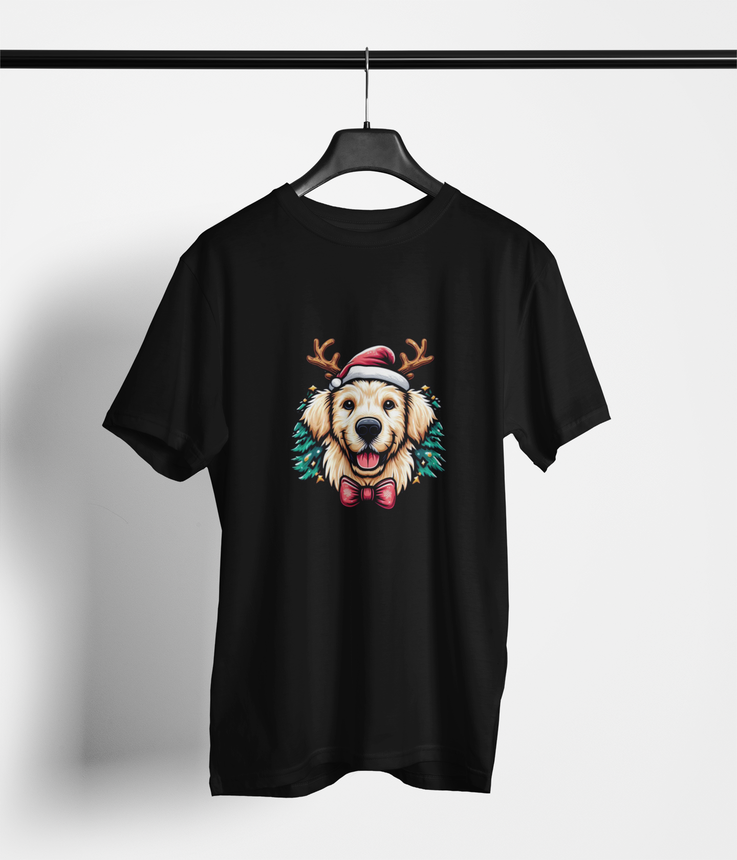 Reindog Golden T-Shirt – Merry Antlers Pup