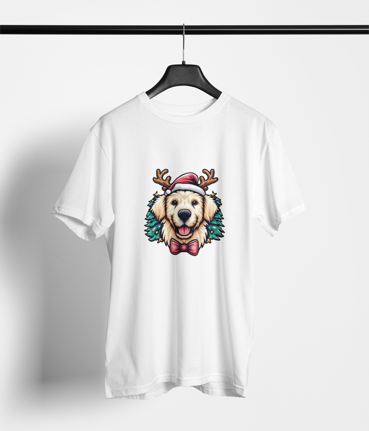 Reindog Golden T-Shirt – Merry Antlers Pup