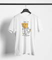 White t-shirt with “Trust Me I’m a Dogtor” dog in doctor outfit