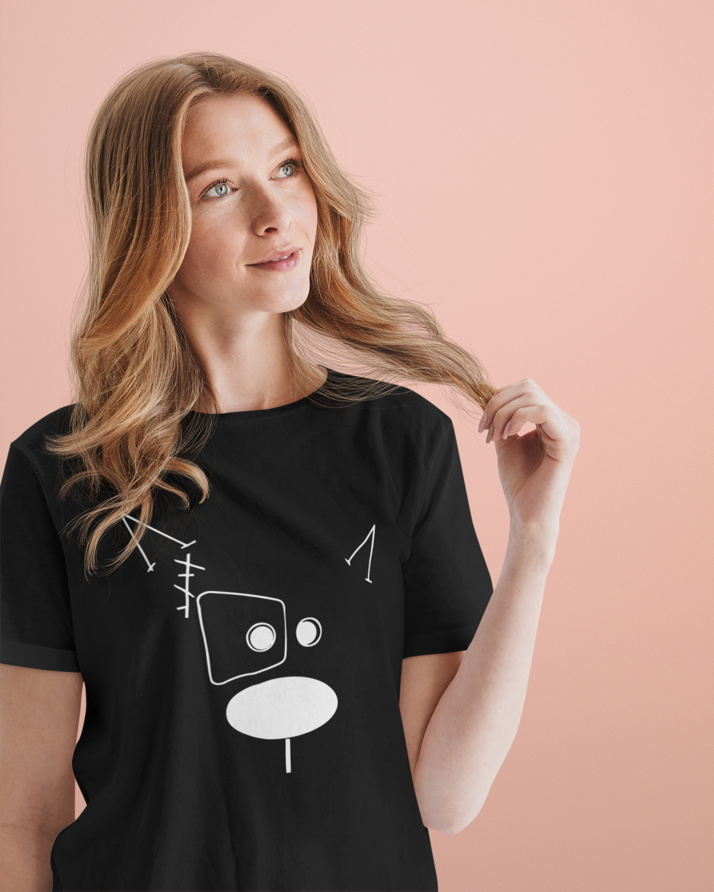 Abstract Geometric Dog Face T-Shirt – Minimalist