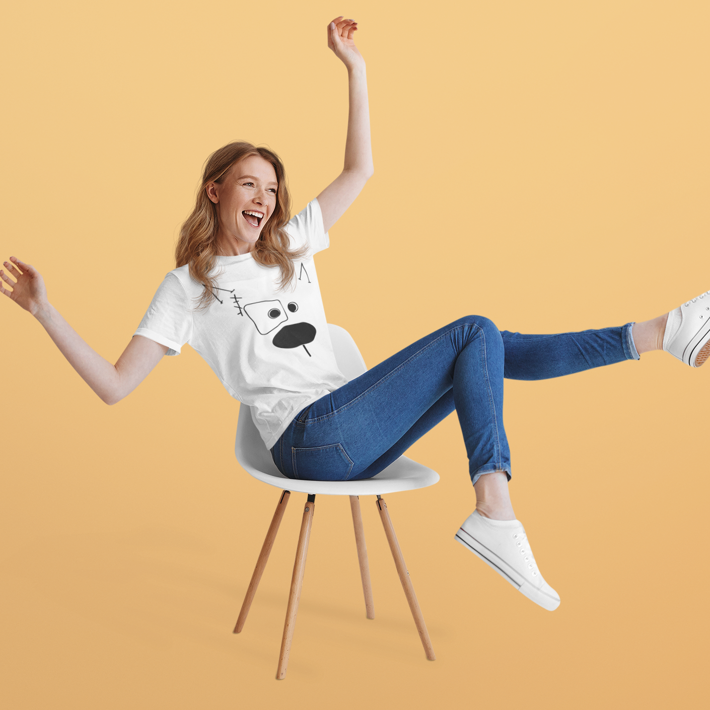 Abstract Geometric Dog Face T-Shirt – Minimalist