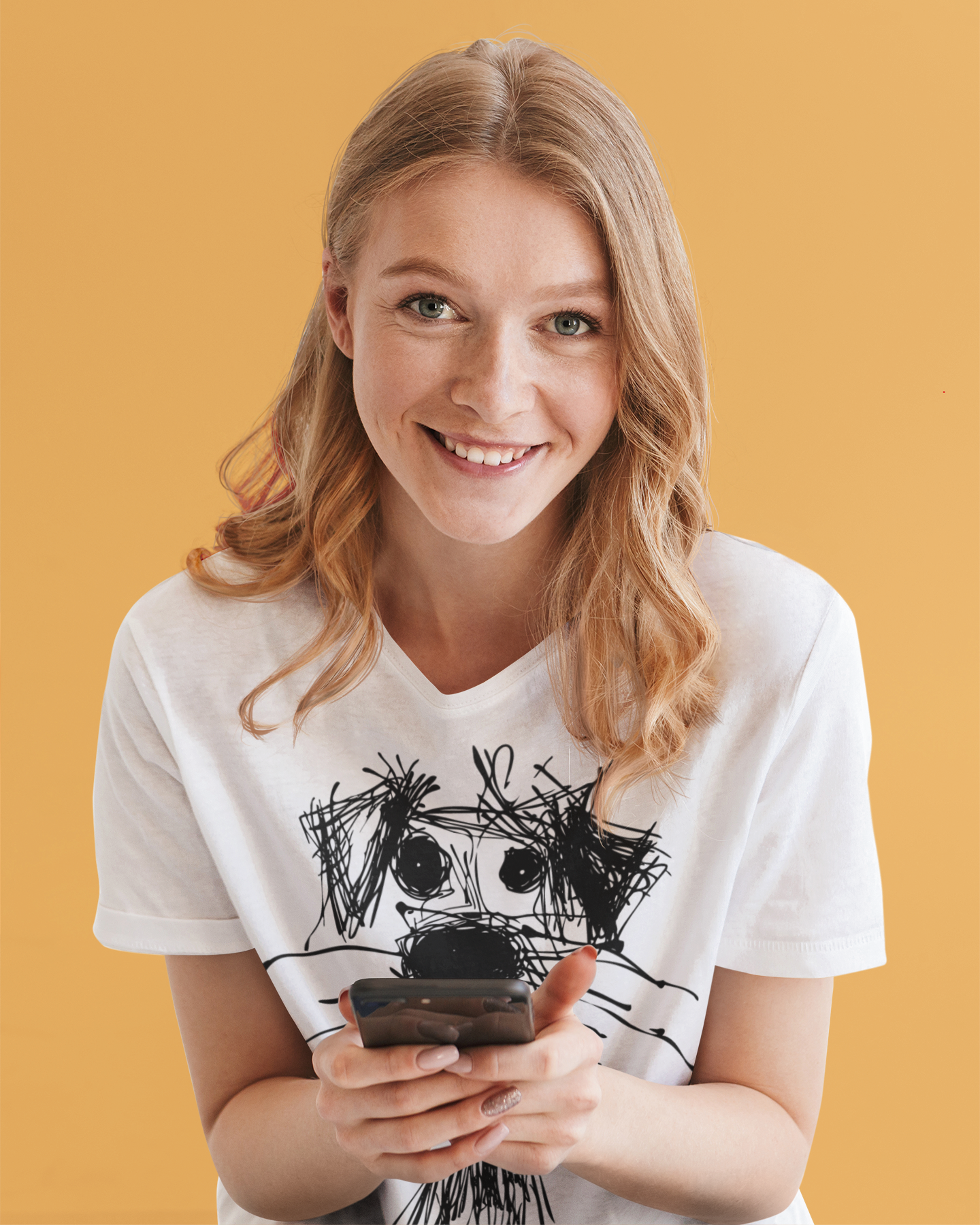 Scribble Dog Face T-Shirt – Artistic Streetwear